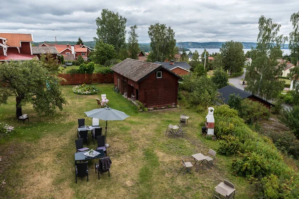 Segersta Halsingland Suécia 2019 Vista Panorâmica Sobre Casas Antigas Com — Fotografia de Stock