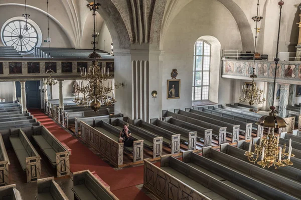Rattvik Dalarna Zweden 2019 Interieur Van Evangelische Kerk Van Het — Stockfoto