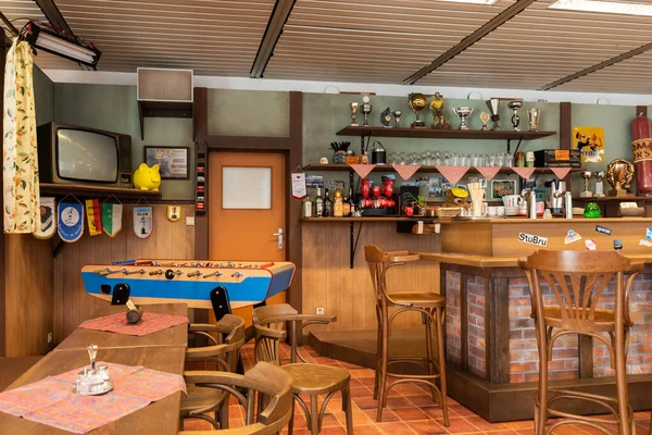 Schaerbeek Região Capital Bruxelas Bélgica 2022 Café Com Bar Decoração — Fotografia de Stock