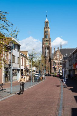 Echt, Limburg, The Netherlands, 04 07 2022 - Facades of the shops of the commercial street