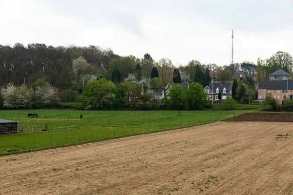 Vista Sobre Campos Terras Agrícolas Campo Flamengo Torno Nossegem Zaventem — Fotografia de Stock