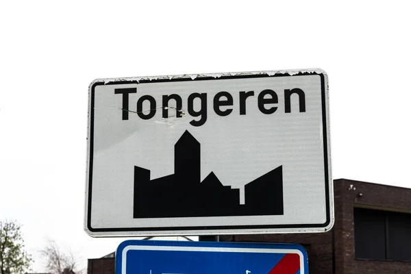 Tongeren Limburg Belgia 2022 Znak Historycznej Miejscowości Tongeren — Zdjęcie stockowe