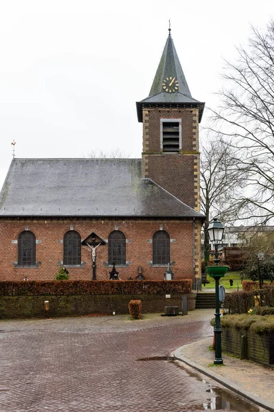 Slenaken Limburg Hollanda 2022 Köy Katolik Kilise Kulesi Evleri — Stok fotoğraf