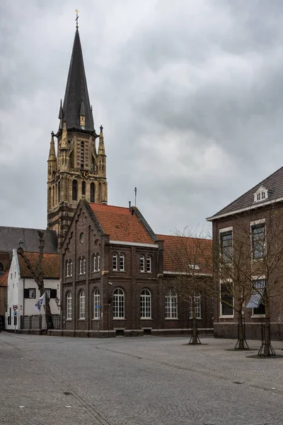 Sittard Limburg Netherlands 2022 Old Market Square Local Tourists — стокове фото