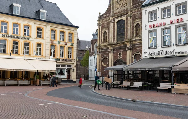 Sittard Limburg Netherlands 2022 Old Market Square Local Tourists — Stock Photo, Image