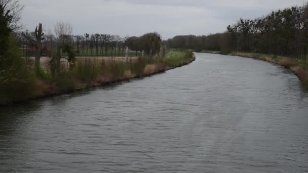 Řeka Maas Zelené Zemědělské Okolí Geulle Limburg Nizozemsko — Stock video