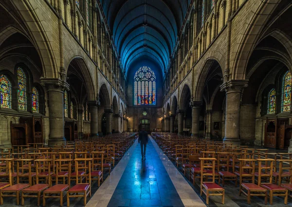 Molenbeek Brussels Capital Region Belgium 2019 Neo Gothical Interior Design — Stockfoto