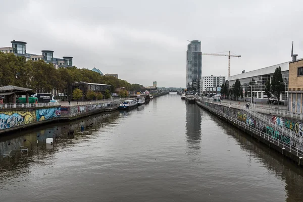 Laeken Brussels Capital Region Belgium 2021 Industrial District Banks Canal —  Fotos de Stock