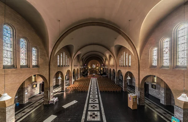 Jette Region Brüssel Hauptstadt Belgien 2019 Moderne Gotische Innenarchitektur Der — Stockfoto