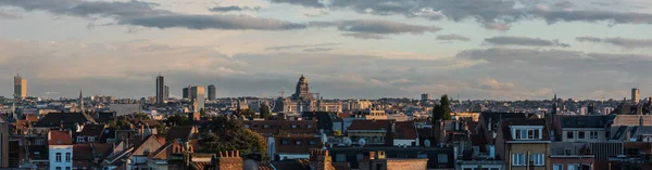 Huvudstadsregionen Bryssel Belgien 2021 Panoramautsikt Över Bryssels Skyline Vid Solnedgången — Stockfoto