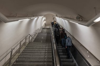Athens, Attica - Greece - 12 26 2019 View over the staircase of the Acropolis metro station