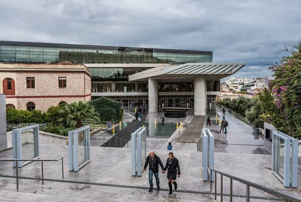Atina Attica Yunanistan 2019 Akropol Müzesinin Dış Görünüş Merdivenleri — Stok fotoğraf