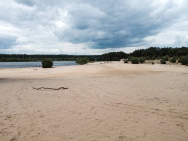 Beyaz kum plajları ve mavi sularıyla bölgesel doğa rezervi, Lommelse Sahara, Belçika
