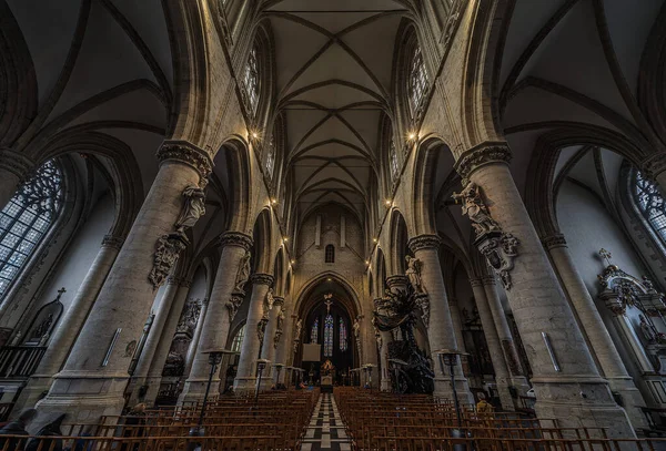 Brüssel Altstadt Hauptstadtregion Brüssel Belgien 2020 Innenarchitektur Der Gotischen Kapellenkirche — Stockfoto