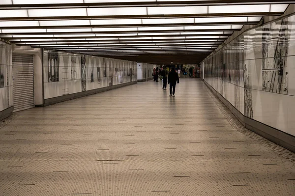 Old Town Bruxelles Capitale Regione Belgio 2022 Tunnel Pedonale Tra — Foto Stock