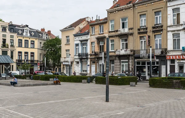 Schaerbeek Brussels Capital Region Belgium 2020 Residential Lehon Square Houses — Stock Photo, Image