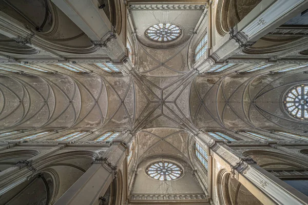 ブリュッセル市内中心部 ブリュッセル首都圏 ベルギー 2020聖カタリナ教会の装飾された天井の景色 — ストック写真