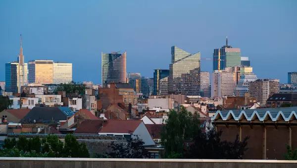Jette Brussels Capital Region Belgium 2022 Cityscape View Blue Hour — Foto Stock