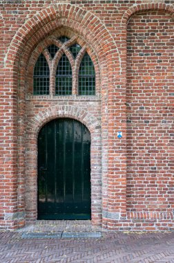 Kootwijk, Gelderland, The Netherlands, 07 12 2022 - Front door of the calvinist church