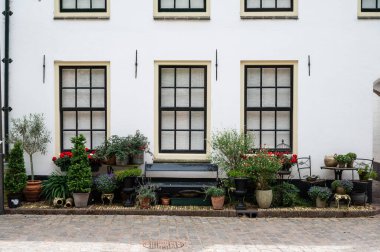 Hattem, Gelderland, The Netherlands, 07 14 2022 - Traditional facades of decorated houses