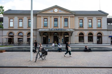 Zwolle, Overijssel, The Netherlands, 07 15 2022 - Facade of the railway station