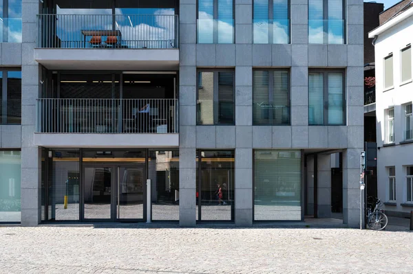 Mechelen Antwerp Province Belgium 2022 Contemporary Concrete Residential Apartment Block — 图库照片