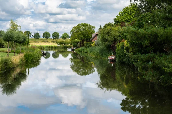 Tiel Gelderland Netherlands 2022 Reflecting Nature Water River Ligne — Stok fotoğraf