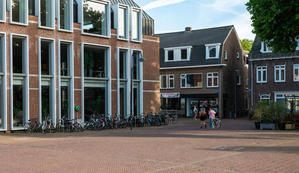 Wageningen Gelderland Netherlands 2022 Old Village Square People Restaurants Terraces — Fotografia de Stock