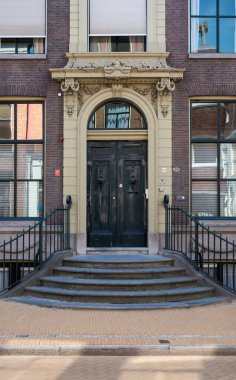 Groningen, The Netherlands, 07 20 2022 - Historical building and stairs in old town