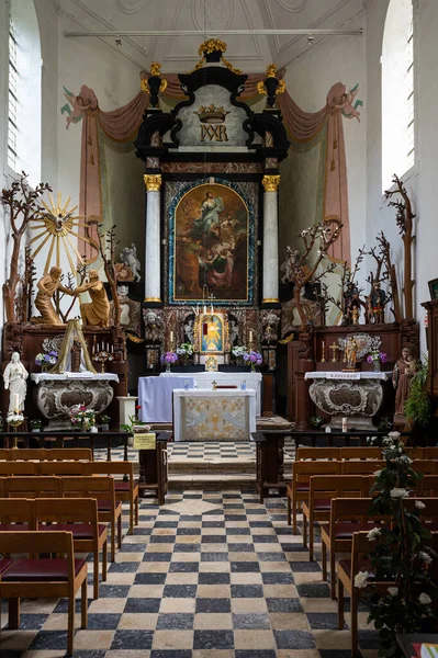 Oud Heverlee Flämisch Brabant Belgien 2022 Innenraum Einer Katholischen Kapelle — Stockfoto