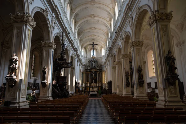 Hoegaarden Flemish Brabant Belgium 2022 Rococo Interior Design Cathoblical Church — стокове фото