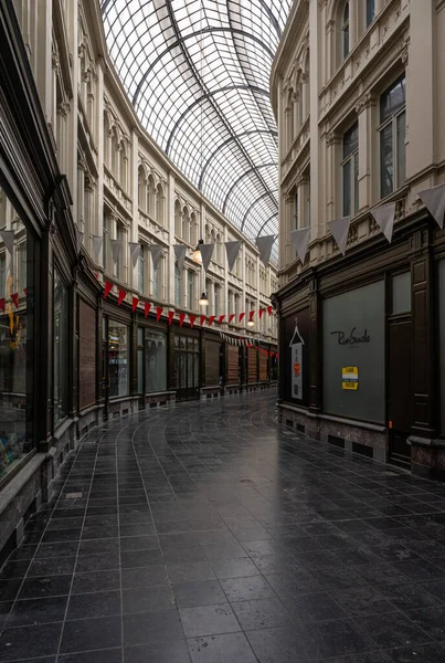 Charleroi Wallon Region Belgium 2022 Art Nouveau Passage Bourse Gallery — стокове фото