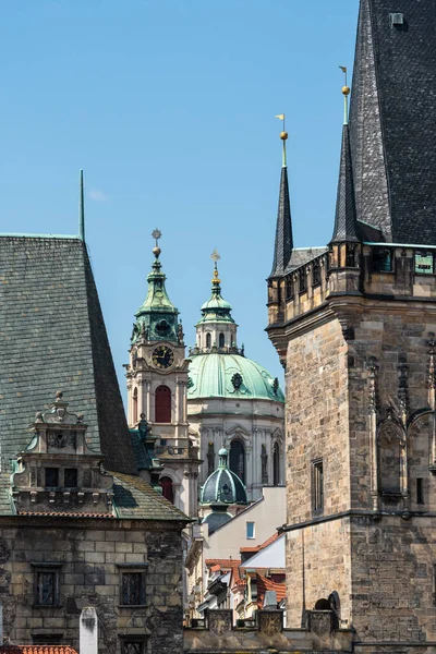 Praga República Checa 2020 Vista Sobre Las Fachadas Torres Históricas — Foto de Stock