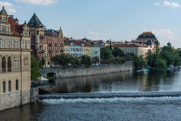 Praga República Checa 2020 Vista Panorámica Ciudad Las Orillas Del — Foto de Stock