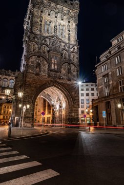 Prag - Çek Cumhuriyeti - 08 01 2020 - Eski Şehir 'deki Gotik Toz Kulesi