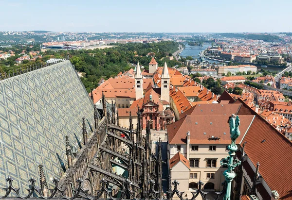 Praga República Checa 2020 Vista Torre Sobre Patio Interior Del — Foto de Stock