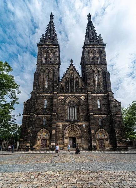 Praga República Checa 2020 Fachada Torres Gemelas Catedral San Pedro — Foto de Stock