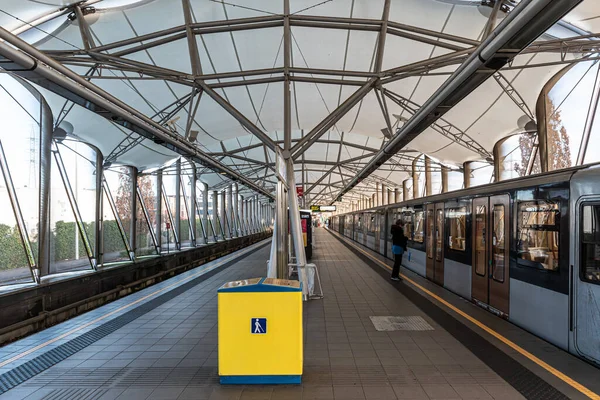 Anderlecht Brussels Hoofdstedelijk Gewest België 2020 Metrostation Erasme Met Een — Stockfoto