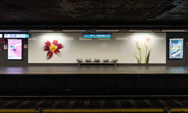 Bruselas Ciudad Vieja Región Capital Bruselas 2020 Plataforma Estación Metro — Foto de Stock