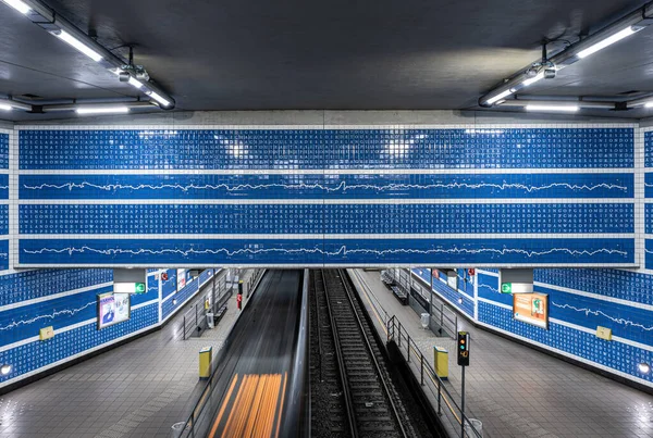 Saint Gilles Región Bruselas Capital Bélgica 2021 Azulejos Azules Diseño — Foto de Stock