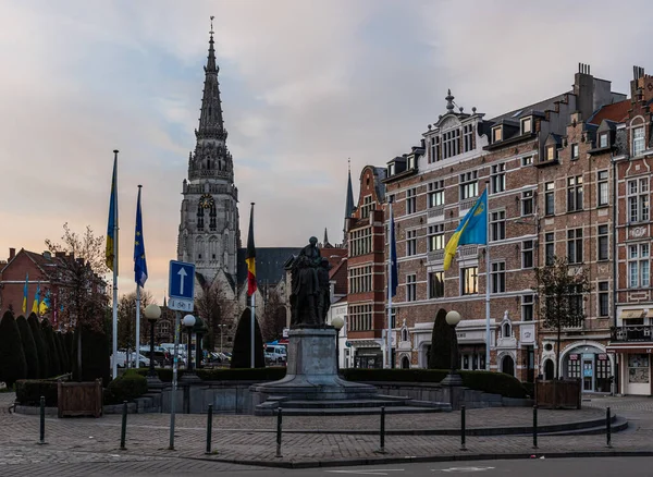 Anderlecht Region Stołeczny Brukseli Belgia 2021 Plac Odwagi Dzielnica Saint — Zdjęcie stockowe