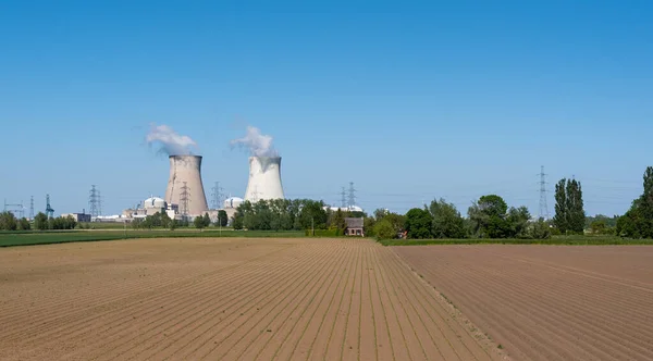 Doel Este Flandes Bélgica 2021 Torres Refrigeración Los Reactores Nucleares — Foto de Stock