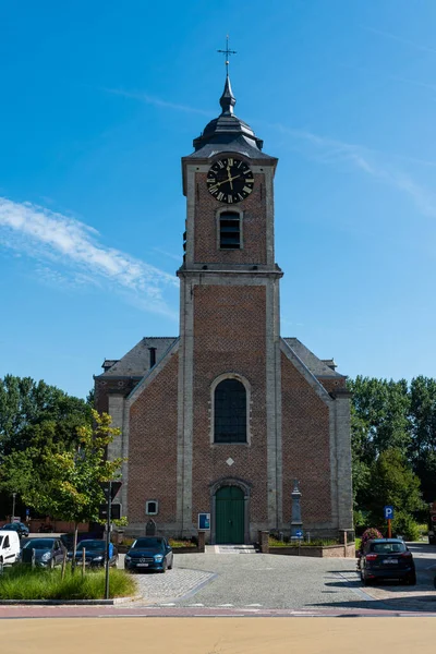 Mollem Asse Vlámský Brabant Belgie 2021 Fasáda Katolického Kostela — Stock fotografie