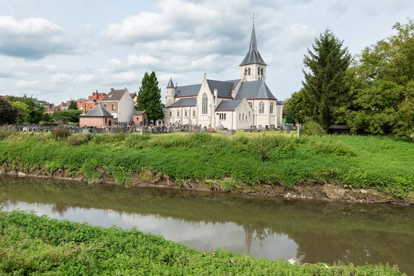 Vilvoorde Region Brabancji Flamandzkiej Belgia 2021 Idylliczny Widok Stary Biały — Zdjęcie stockowe