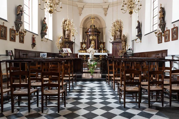 Kortrijk West Vlaanderen België 2021 Interieur Van Begijnhofkerk — Stockfoto