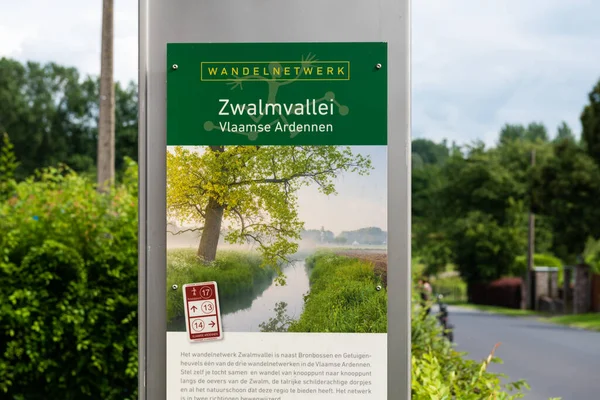 Zwalm East Flanders Region Belgium 2021 Sign Zwalm Valley Natural — Stock Photo, Image
