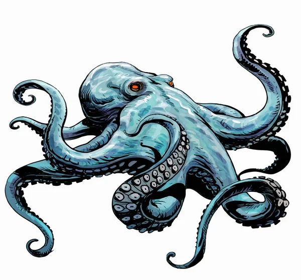 Illustration Isolated Giant Octopus Kraken — стоковое фото