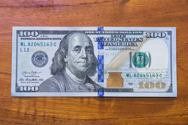 Hundra Amerikanska Dollarsedlar — Stockfoto