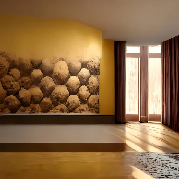 Interior wall texture d rendering wallpaper