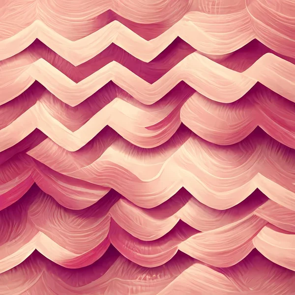 The digital painting has a light pink background with a zigzag wave pattern. The texture is smooth and the overall effect is very calming.